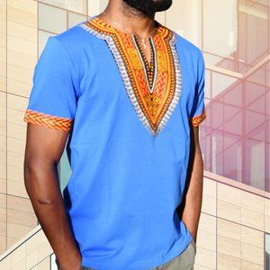 COPY - Men's Short-Sleeve African Print Dashiki T…
